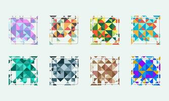 collection of colorful geometric triangle abstract frames vector