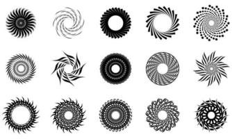 abstract circle icon set, abstract swirl symbol vector