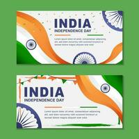 collection of India independence day celebration banner design vector