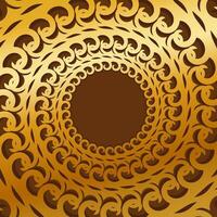 golden mandala swirl background vector