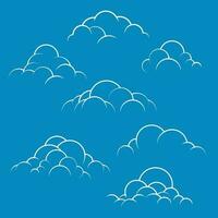 hand drawn outline cloud collection vector