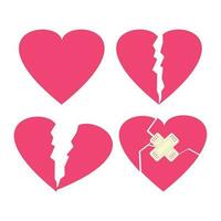 broken heart with band-aid vector