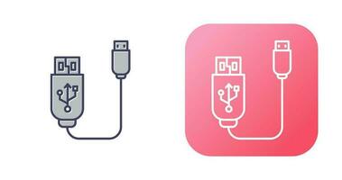 icono de vector de cable usb