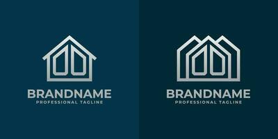 Letter OO Home Logo Set. Suitable for any business related to house, real estate, construction, interior with OO initials. vector