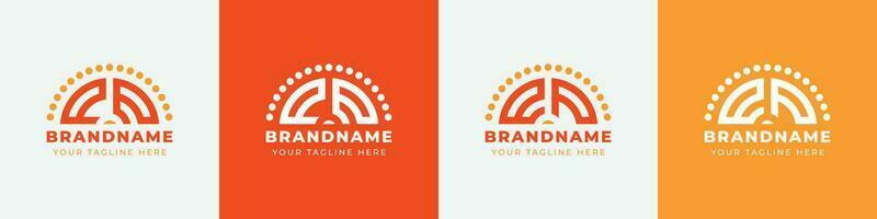 Letter EP and PE Sunrise  Logo Set, suitable for any business with EP or PE initials. vector