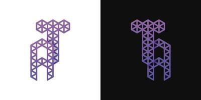 Letters AT and TA Polygon Logo Set, suitable for business related to polygon with AT and TA initials. vector