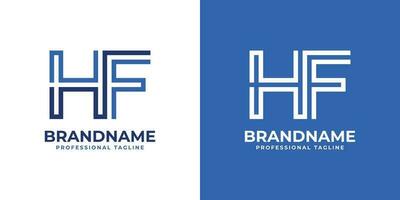 Letter HF Line Monogram Logo, suitable for business with HF or FH initials. vector