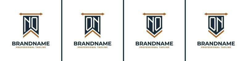 Letter NO and ON Pennant Flag Logo Set, Represent Victory. Suitable for any business with NO or ON initials. vector