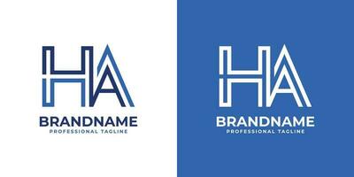Letter HA Line Monogram Logo, suitable for business with HA or AH initials. vector