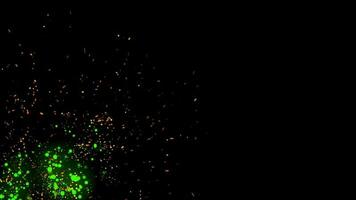 Abstract Isolated Fire Glowing Particles on gradient Background Slow Motion video