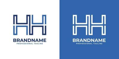 Letter HH Line Monogram Logo, suitable for any business with HH initials. vector