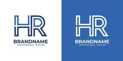 Letter HR Line Monogram Logo, suitable for business with HR or RH initials. vector