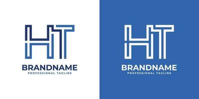 Letter HT Line Monogram Logo, suitable for business with HT or TH initials. vector