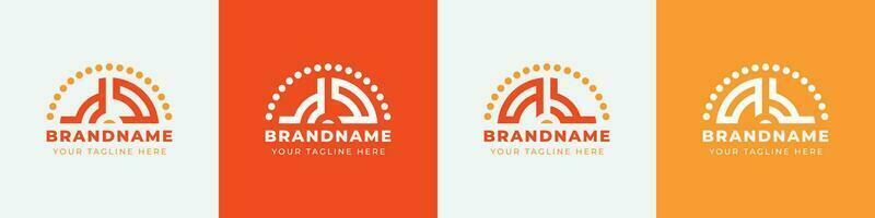 Letter QY and YQ Sunrise  Logo Set, suitable for any business with QY or YQ initials. vector