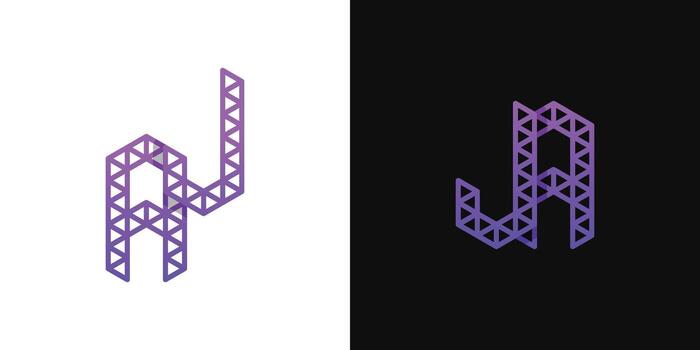 letras aj y ja polígono logo colocar, adecuado para negocio relacionado a polígono con aj y ja iniciales. vector