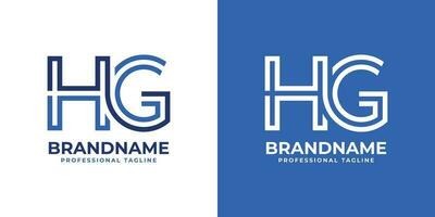 Letter HG Line Monogram Logo, suitable for business with HG or GH initials. vector