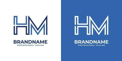 Letter HM Line Monogram Logo, suitable for business with HM or MH initials. vector