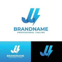 Letter JU Power Logo, suitable for any business with JU or UJ initials. vector