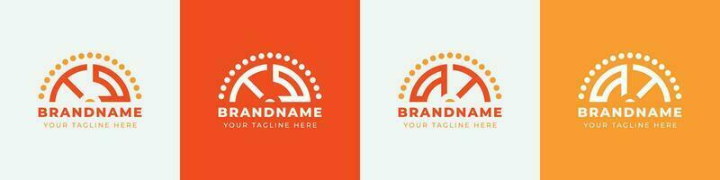 Letter QT and TQ Sunrise  Logo Set, suitable for any business with QT or TQ initials. vector