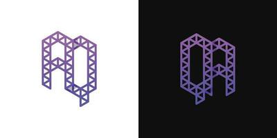 Letters AQ and QA Polygon Logo Set, suitable for business related to polygon with AQ and QA initials. vector