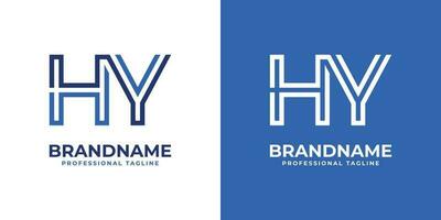 Letter HY Line Monogram Logo, suitable for business with HY or YH initials. vector