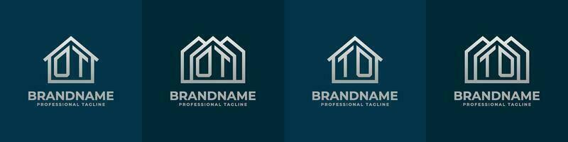 Letter OT and TO Home Logo Set. Suitable for any business related to house, real estate, construction, interior with OT or TO initials. vector