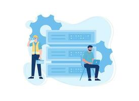 IT service is repairing storage concept flat illustration vector