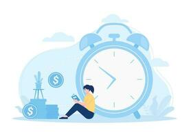 Business time management concept flat illustration vector