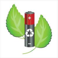 Battery recycling icon vector illustration symbol