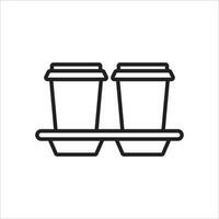 2 tazas café icono vector ilustración símbolo