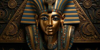 ai generado. ai generativo. egipcio escultura historia antiguo faraón muerte Rey Dios templo museo arqueología. gráfico Arte foto