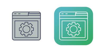 icono de vector de configuración del navegador
