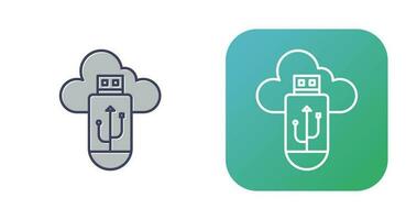 icono de vector de nube usb