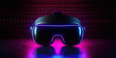 . . VR virtual reality mask headset future technology. Graphic Art photo