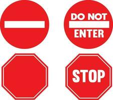 do not enter sign and stop vector