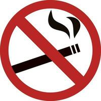 No de fumar signo. un firmar demostración No de fumar es permitido. rojo redondo No de fumar signo. de fumar prohibido símbolo aislado en blanco antecedentes vector