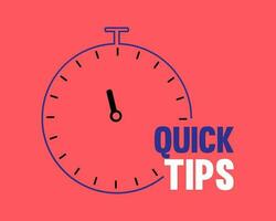 Quick tips line icon. Helpful tricks sign. Tutorials with timer symbol. Colorful outline concept. vector