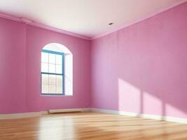 Ai Generative. luxury a pink wall empty room background, home living. Ai generated photo