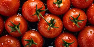 AI Generated. AI Generative. Eco organic fresh red tomato. Vegetable vegetarian food nutrition farm food. Graphic Art photo