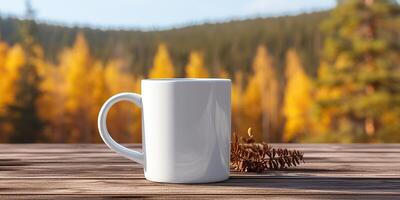 ai generado. ai generativo. té blanco taza burlarse de arriba foto