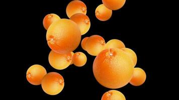 Orange Fruit burst of in black Background video