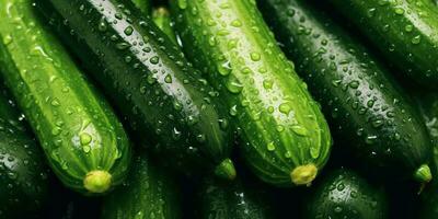 AI Generated. AI Generative. Eco green fresh cucumbers. Vegan plant harvest farm. Graphic Art photo