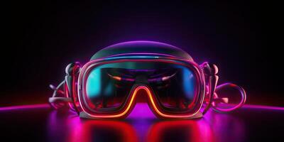 . . VR virtual reality mask headset future technology. Graphic Art photo