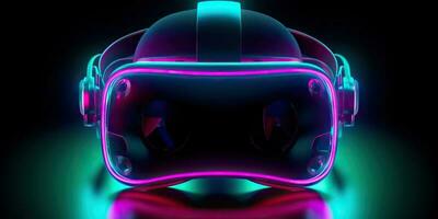AI Generated. AI Generative. VR virtual reality mask headset future technology. Graphic Art photo