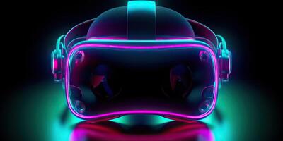 . . VR virtual reality mask headset future technology. Graphic Art photo