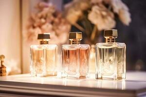 Luxury Perfume Bottles On Display At A Presentation, Women Fragrance Scent  New Exclusive Collection Idea, Post-processed, Generative Ai Stock Photo,  Picture and Royalty Free Image. Image 204676662.