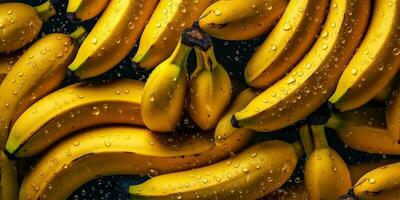 ai generado. ai generativo. amarillo Fresco eco orgánico banana. vegetariano mercado promoción decoración. gráfico Arte foto