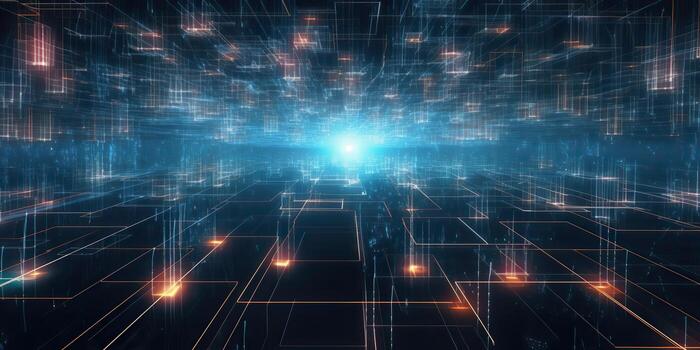 . . Digital data abstract connection wire technology visialisation. Future innovation ai network. Graphic Art photo