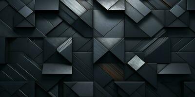 AI Generated. AI Generative. Darm metal steel plane stripe block brick abstract geometric shapes. Background texture pattern. Graphic Art photo