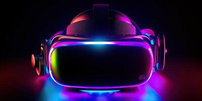 . . VR virtual reality mask headset future technology. Graphic Art photo